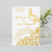 En Aluminium Invitation d'un grand Mariage de paon (Debout devant)