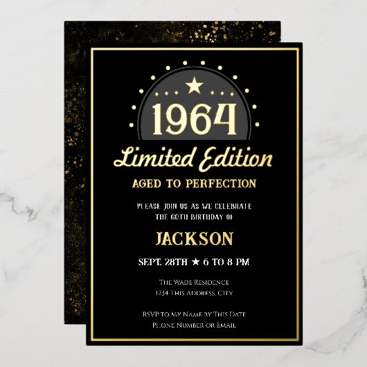 En Aluminium Invitation Édition Limitée 60e Anniversaire (Recto/Verso)