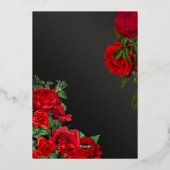 En Aluminium Invitation Elegante Boda de Rosas Foil (Verso)