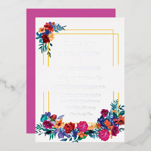 En Aluminium Invitation élégante moderne à motif floral et feui