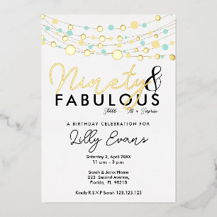 En Aluminium Invitation élégante pour une fête d'anniversaire s