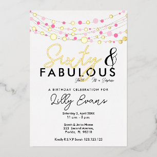 En Aluminium Invitation élégante pour une fête d'anniversaire s