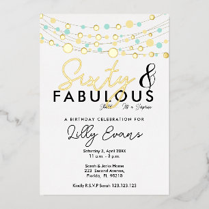 En Aluminium Invitation élégante pour une fête d'anniversaire s