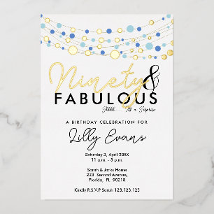En Aluminium Invitation élégante pour une fête d'anniversaire s