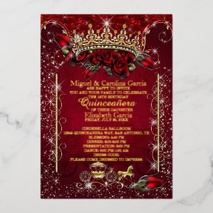 En Aluminium Invitation élégante rose blush pour Quinceañera