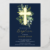 En Aluminium Invitation Eucalyptus Serenity Baptism (Recto)