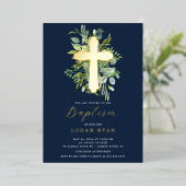 En Aluminium Invitation Eucalyptus Serenity Baptism (Debout devant)
