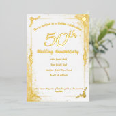 En Aluminium Invitation feuille d'or 50e anniversaire (Debout devant)
