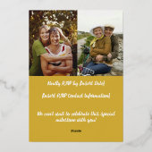 En Aluminium Invitation feuille d'or 50e anniversaire (Verso)