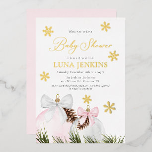 En Aluminium Invitation Fille Baby shower Foil