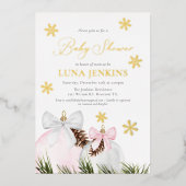 En Aluminium Invitation Fille Baby shower Foil (Recto)