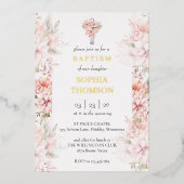 En Aluminium Invitation florale de baptême (Recto)
