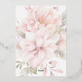 En Aluminium Invitation florale de baptême (Verso)