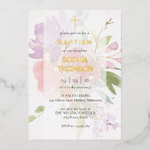 En Aluminium Invitation florale de baptême (Recto)