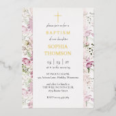 En Aluminium Invitation florale de baptême (Recto)
