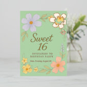 En Aluminium invitation florale pour une fête d'anniversaire sw (Debout devant)