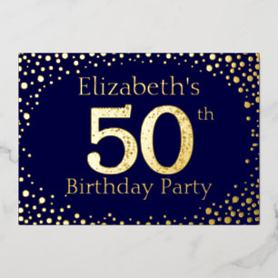 En Aluminium Invitation Foil 50th Birthday Party