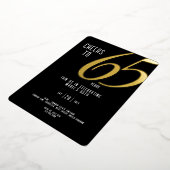 En Aluminium Invitation Foil 65e anniversaire sur Black (Rotation)