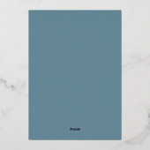 En Aluminium Invitation garçon Croix d'argent bleu poussiéreux  (Verso)