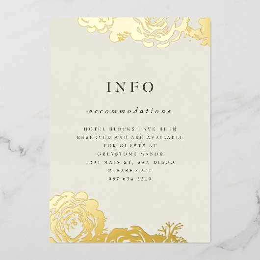 En Aluminium Invitation Gold Blooms (Recto)