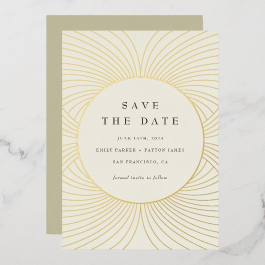 En Aluminium Invitation Gold Byzantine Foil (Recto/Verso)