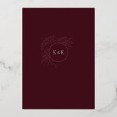 En Aluminium Invitation Gold et Burgundy Peony (Verso)