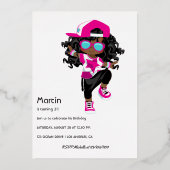 En Aluminium Invitation Hip hop Anniversaire de enfant Foil (Verso)