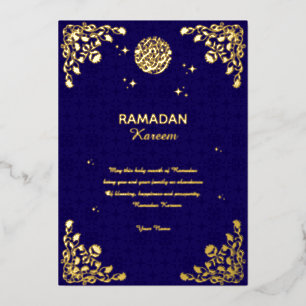En Aluminium Invitation islamique Ramadan Kareem à feuille d'or
