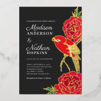 Invitation japonaise Ito Jakuchu Mariage Foil