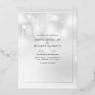 En Aluminium Invitation Mariage Silver Bokeh Foil