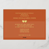 En Aluminium Invitation mariage Terracotta et Gold Foil (Verso)