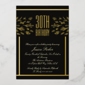 En Aluminium Invitation minimale noire et dorée noire (Recto)