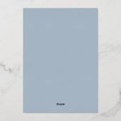 En Aluminium Invitation moderne deco bleu poussiéreux I à feuil (Verso)