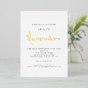 En Aluminium Invitation moderne et élégante pour Quinceanera av