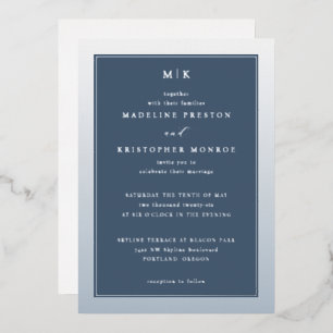 En Aluminium Invitation officielle élégante bleu marine