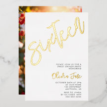 Invitation photo de Sweet 16 minimaliste moderne