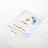 En Aluminium Invitation pour le baptême d'un garçon (Rotation)