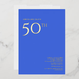 En Aluminium Invitation pour les 50 ans de mariage Royal Blue