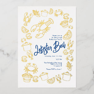 En Aluminium Invitation pour une cuisson de homard sur la côte
