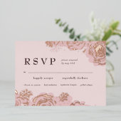 En Aluminium Invitation rose Gold Blooms Foil (Debout devant)
