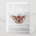 En Aluminium Invitation Rustique Moth Foil<br><div class="desc">Véritable fêtes d'anniversaire de foil invitation personnalisable à vos détails de l'événement.</div>