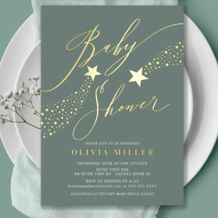 En Aluminium Invitation Sage Little Star Foil