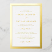 En Aluminium Invitation simple élégante Mariage Foil (Recto)