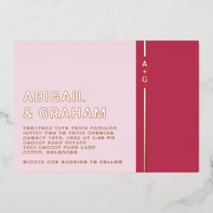 En Aluminium Invitation simple Mariage moderne Foil