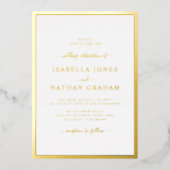 En Aluminium Invitation simple Mariage or Foil (Recto)
