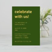 En Aluminium Invitation simple Mariage vert de forêt (Debout devant)