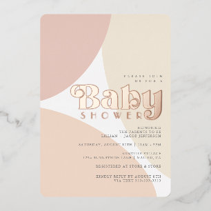 En Aluminium Invitation simple minimaliste Baby shower Boho Foi