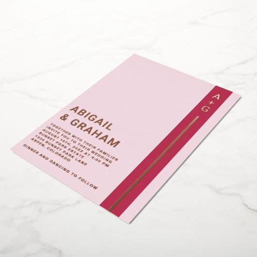 En Aluminium Invitation simple moderne Mariage Foil (Rotation)