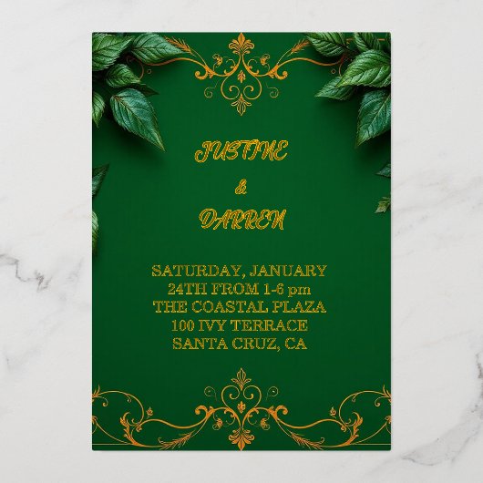 En Aluminium Invitation verte perpétuelle (Recto)