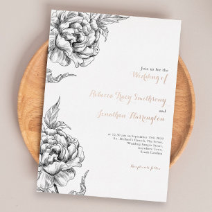 En Aluminium Invitation vintage Floral Rose Gold Mariage Foil